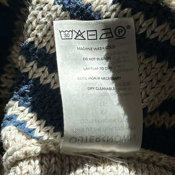 Outerknown sz XS blue white knit pullover hoodie puma cotton great condition - Picture 7 of 8